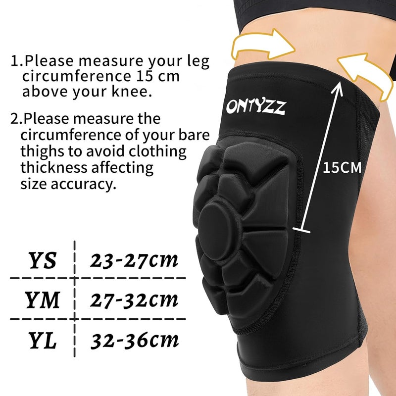 ONTYZZ 1 Pair Children's Sports Knee Sleeves Volleyball Knee Padded Compression Knee Pads for Dancing Basketball Wrestling, Size:L - Image 2